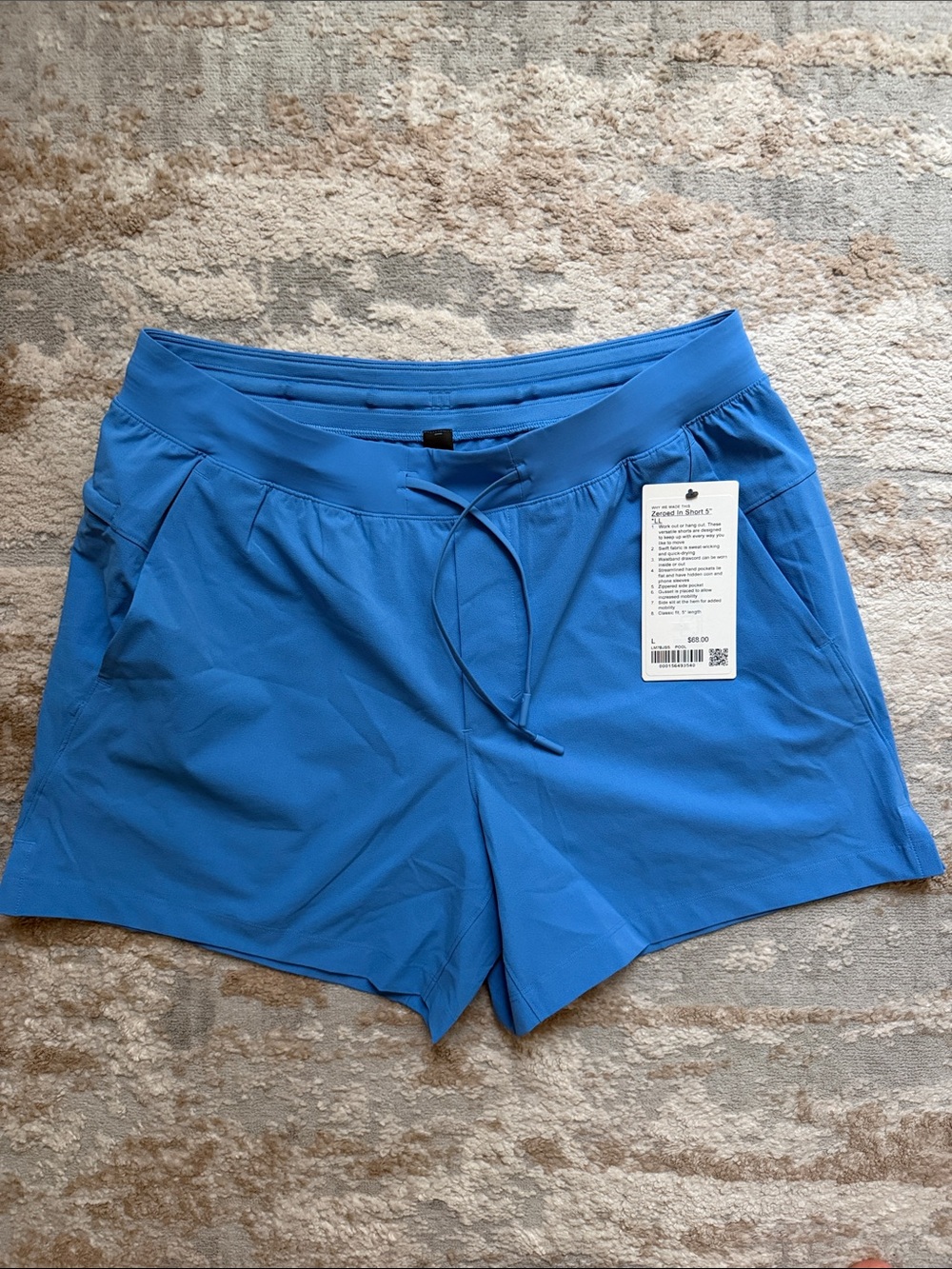 Lululemon Men’s Bright Blue Athletic Drawstring Shorts - Size Large - 5” inseam